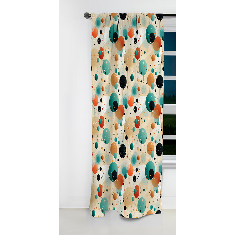 Motif à pois urbain chic I - Rideau abstrait - Rideau abstrait occultant - 1 panneau, L 52 po x L 95 po