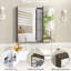 Miroir à pharmacie mural 32 * 28 pour salle de bain avec tablette réglable en hauteur et fonctionnement silencieux, structure en aluminium, jaune + corail, corrosion, miroir d'armoire formaldéhyde, matériau, multiples-437182486