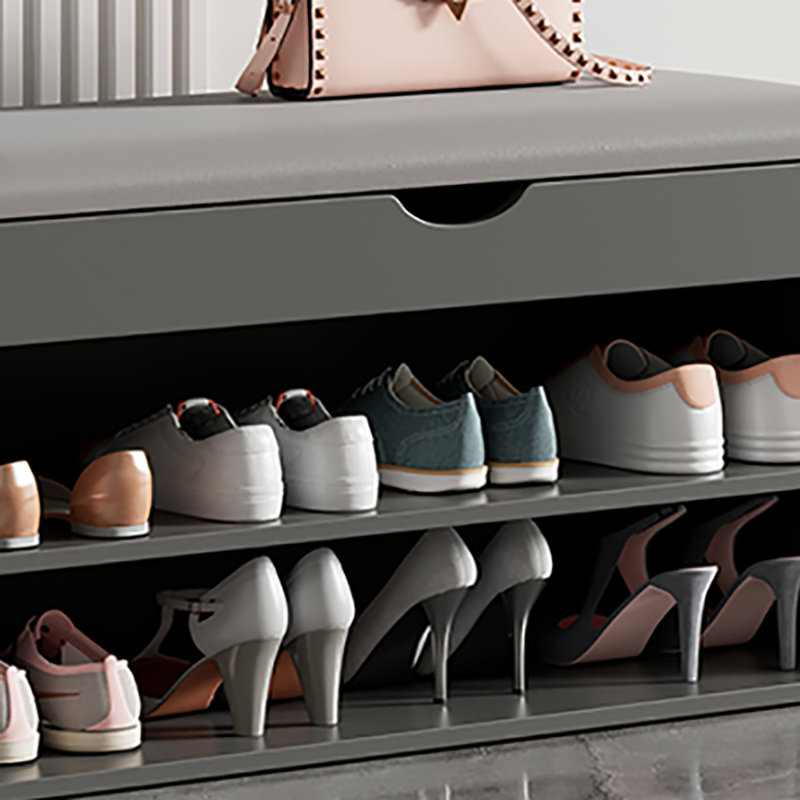 Banc de rangement pour chaussures 27,6 po, Gris