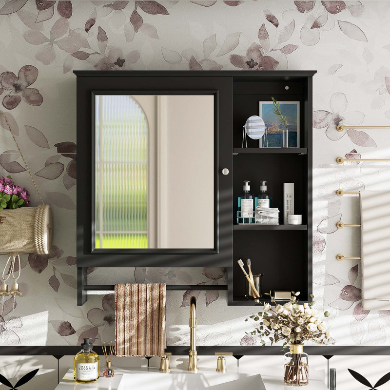 Armoire de rangement murale pour salle de bain, Blanc