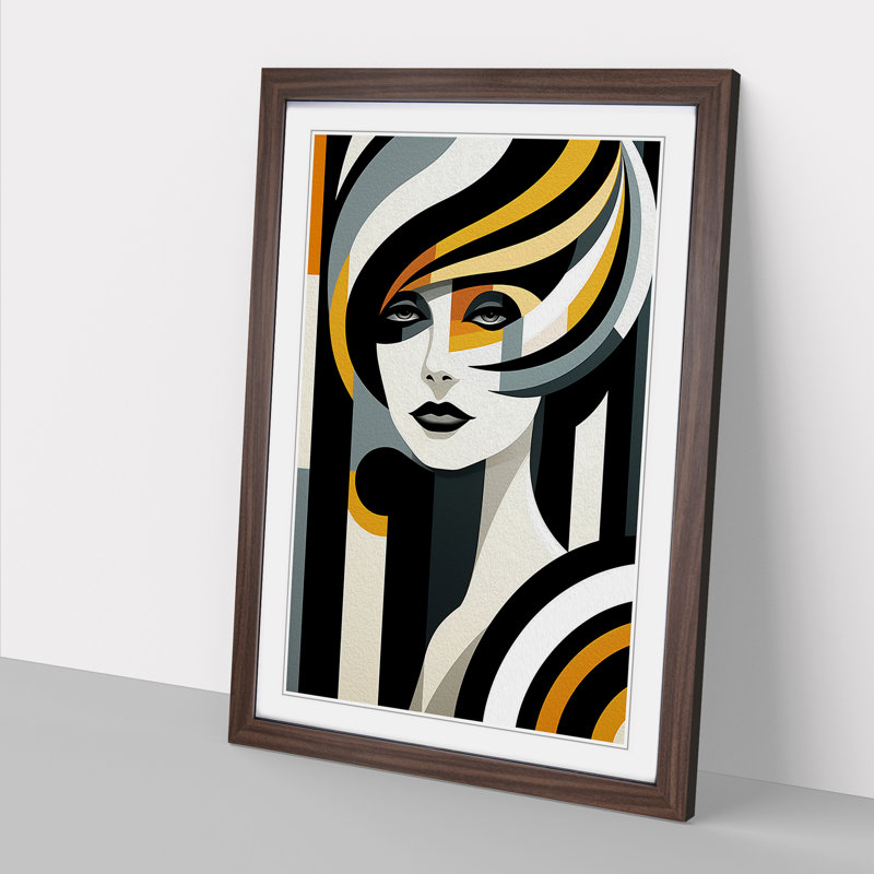 Single Picture Frame Print on Wood, 64cm H x 46cm W, Walnut Framed