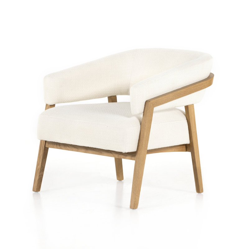 Chaise d'appoint rembourrée Maudette, Blanc Gibson