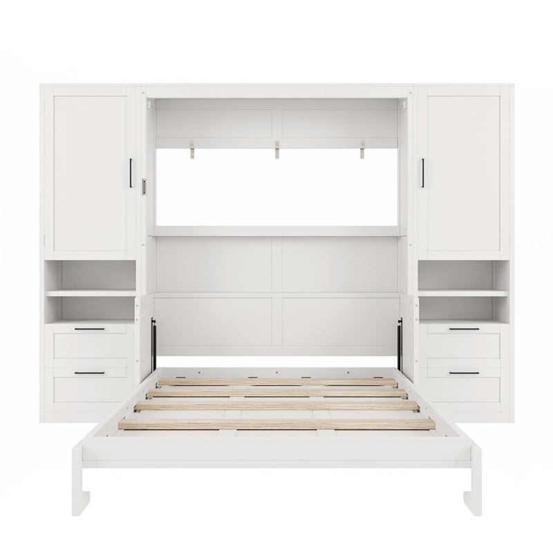 Lit escamotable mural avec placard, tiroirs et tablettes Murphy