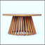 Table basse de patio ronde en bois d'acacia durable, parfaite pour les réceptions en plein air et la détente dans les cours, les pelouses et les balcons