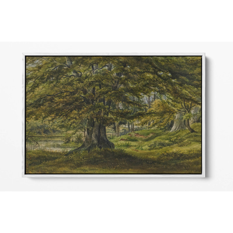 Coldbath, Moseley by W. Nicholls Canvas Floater Framed Wall Art | Historic English Landscape Canvas Print – Walnut Frame