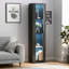 Armoire latérale avec lampe à bande en aluminium, avec grand espace de rangement-1572014015