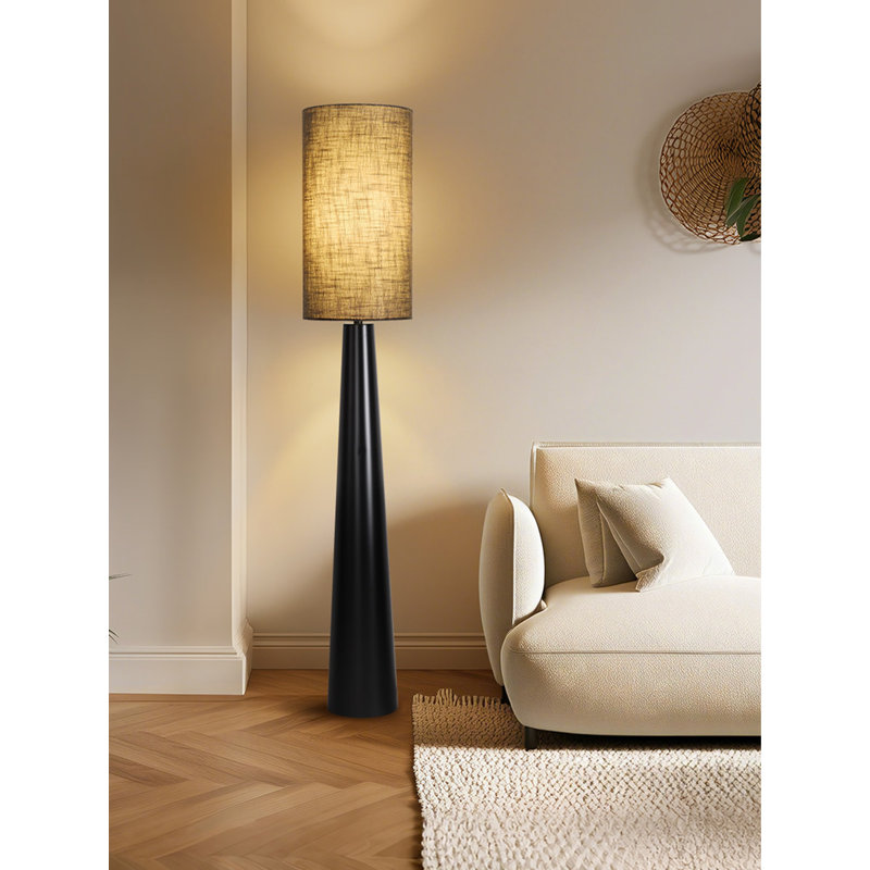 Lampe sur pied moderne en fer et en tissu minimaliste.