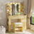 Vanity Table with LED Mirror, Charging Station, 5 Drawers and Stool-256438934