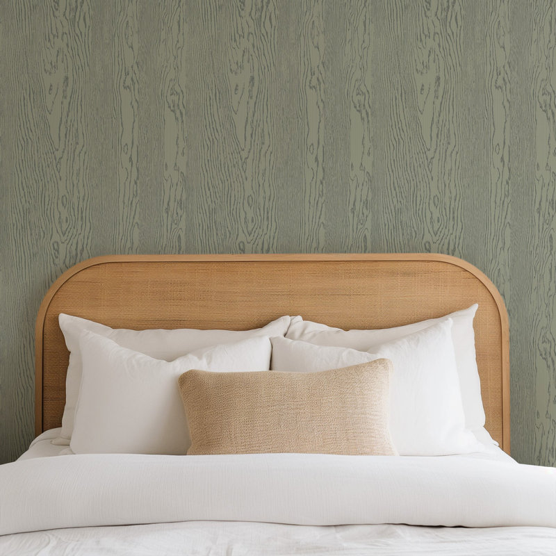 Papier peint Urban Timber - Bois vert sauge