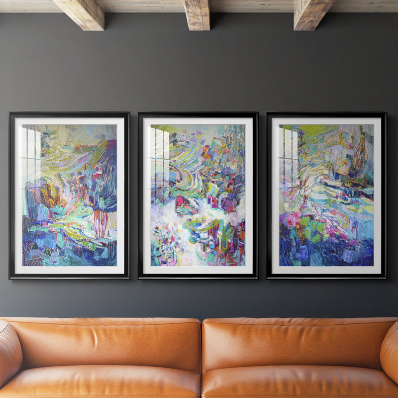 «Gathering up the Goddess I», impression sur mesure encadrée de qualité supérieure - 3 pièces, Noir, H 21 po x l 30 po