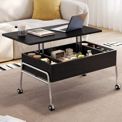 Lift Top Wheel Coffee Table with Storage