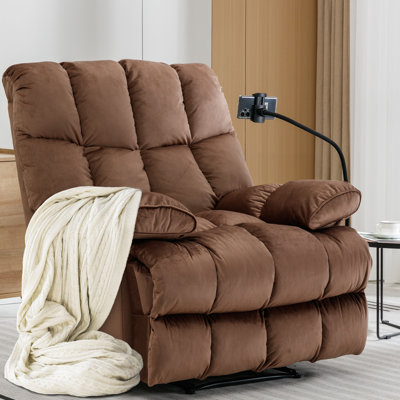 Fauteuil inclinable manuel en velours surdimensionné pour fauteuil