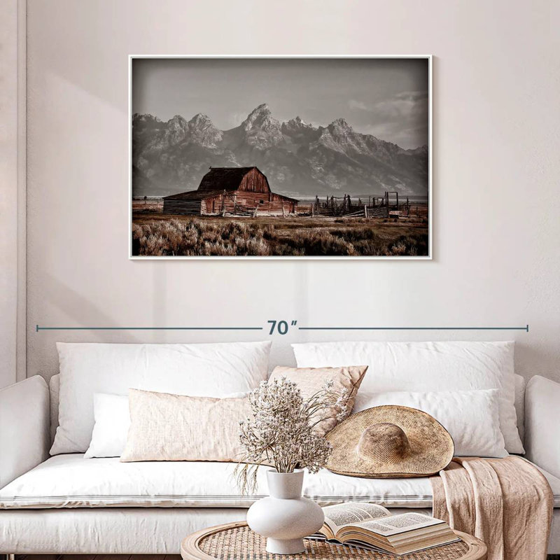 John Moutlon Barn, Cadre flottant blanc, 43 po x 29 po
