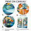 «Blue and orange», art mural moderne sur toile crème 2 pièces-540092084-540092085-540092090