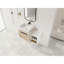 Meuble-lavabo flottant de 36 po au design moderne avec lavabo d'art en céramique, dalle de pierre plate blanche et petites tablettes de rangement, porte à fermeture douce, ensemble KD-1595168727