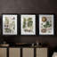 Exotic Botanique I - reproduction sur mesure encadrée de qualité supérieure - 3 pièces-1088650076-1088650078