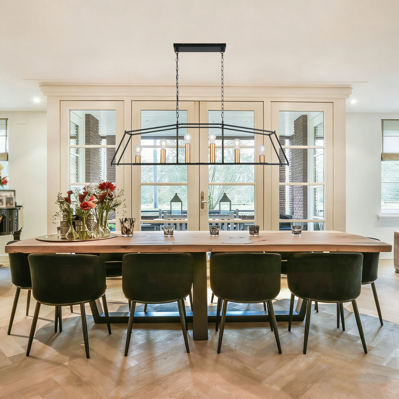 6 - Light Dimmable Kitchen Island Square / Rectangle Chandelier