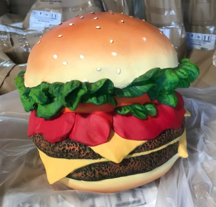 Statue Eilette Cheeseburger, H 14 po x l 14 po x P 14 po