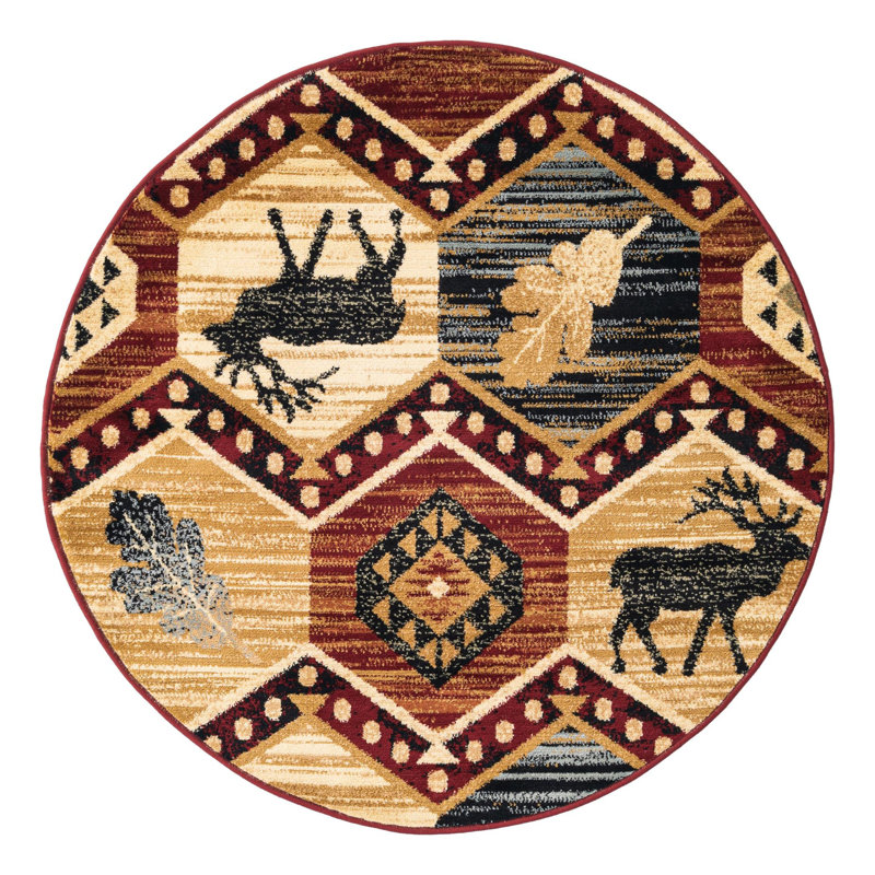 Pioneer Geometric Indoor Rug, Round 4'1"