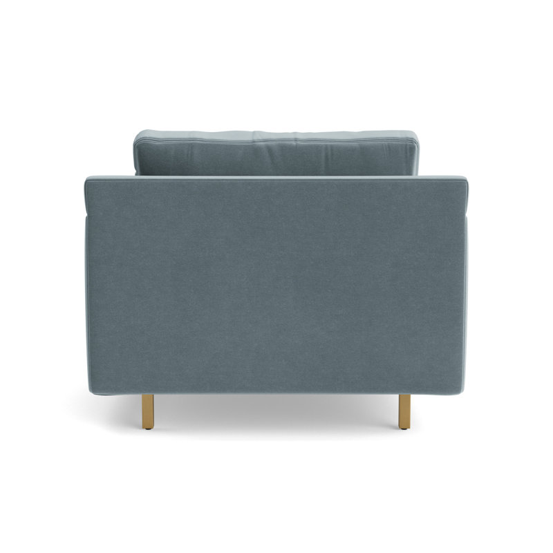 Hunter Chair No Welt, Performance Velvet - Harbor, Brushed Brass