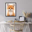 Cute Fox Portrait Framed Wall Art Prints - Adorable fluffy fox illustration, for nursery or kids room-125211966-125211967