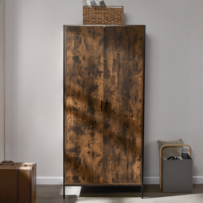 Oscar 2 Door Wardrobe, Dark Wood