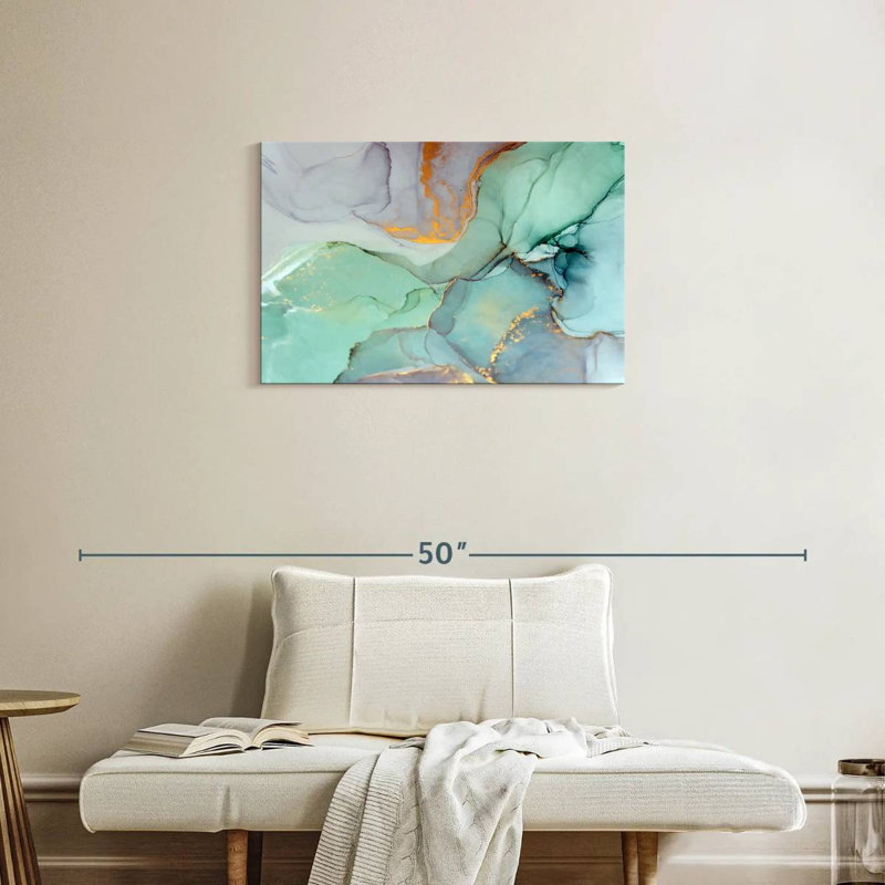 Avery vert bronze abstrait, H 20 po x l 30 po