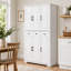 Armoire de cuisine de style campagnard de 72 pouces avec 6 tablettes de porte, 3 plateaux coulissants et 3 tiroirs-1772202979