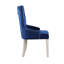 Chaise avec accoudoirs capitonnée en velours bleu Hallmark