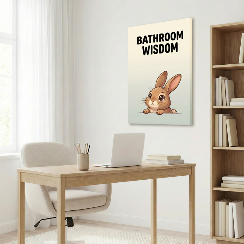 Adorable dessin de lapin mignon sur toile tendue, H 18 po x l 12 po