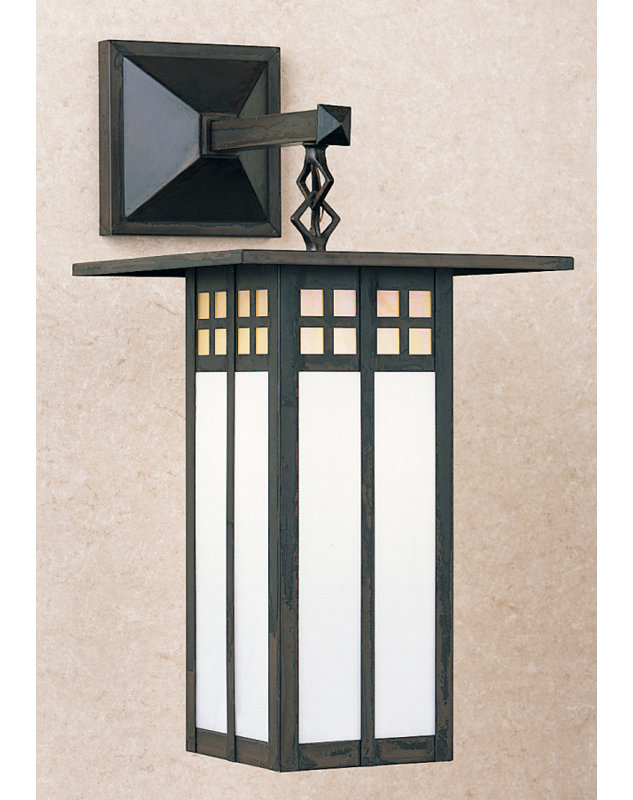  Lanterne Murale Extérieure à 1 Lumière Glasgow, 12.13" H x 6" L x 8.38" D, Bronze, Givré