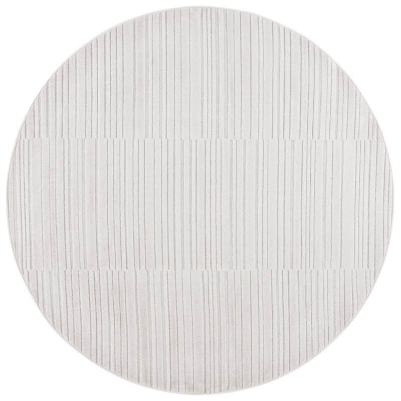 Keylah Performance Striped Rug, Round 6'7"