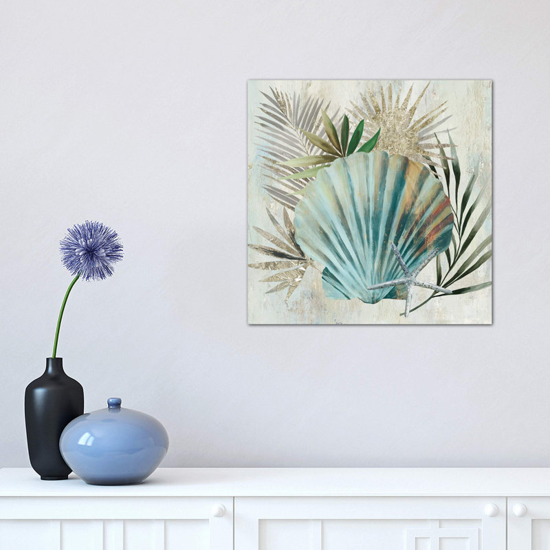 Turquoise Shell I by Aimee Wilson - Wrapped Canvas Print, 30.48 cm H x 30.48 cm W