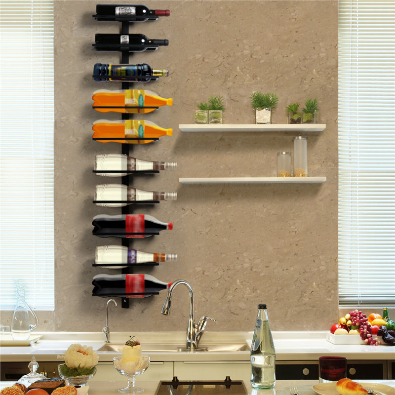 10 Bottle Wine Bottle Rack in Black