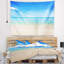 Tapisserie de polyester vagues vagues de mer tropicale avec accessoires suspendus inclus-28500746
