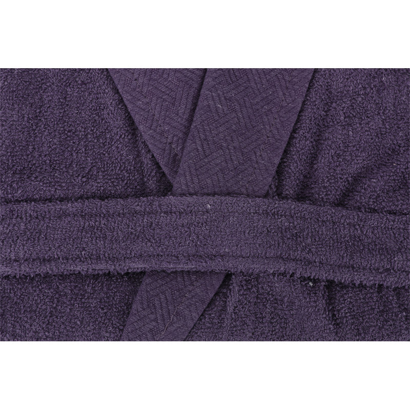 Peignoir au-dessus du genou 100% coton avec poches Leong, Mauve, TG