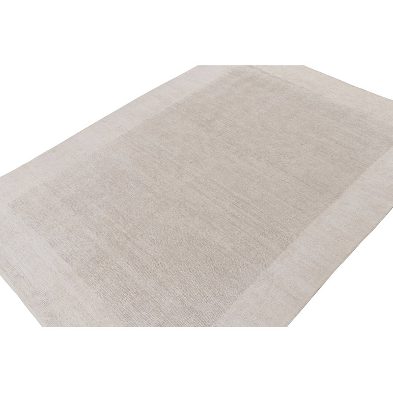 Hand Knotted Area Rug in Beige