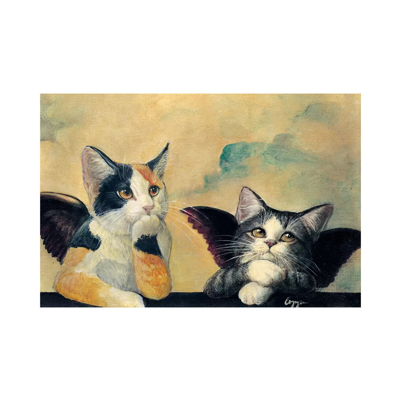 Cherub Kittens 1 Piece Wrapped Canvas Painting, 101.6 cm H x 66.04 cm W x 1.91 cm D