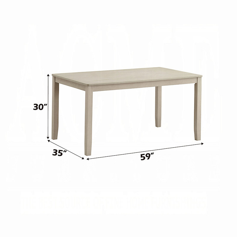 Table de salle à manger 1Pc, H 30,03 po x L 59,03 po x l 35,03 po, Gris antique, Bois massif / bois manufacturé