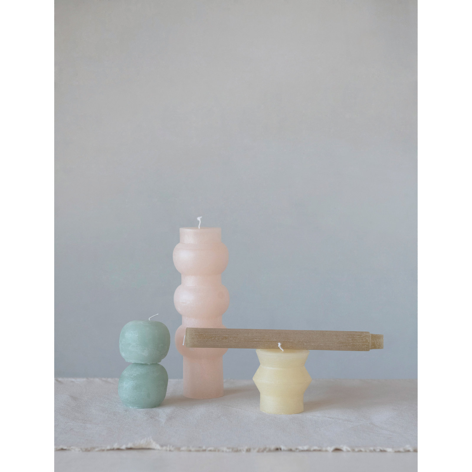 Caridad Unscented Taper Candle Set, Linen