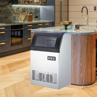 Undercounter Ice Maker Machine, 120lbs/24H with 33LBS Storage Bin, Self-Cleaning, Quiet for Home Kitchen Bar