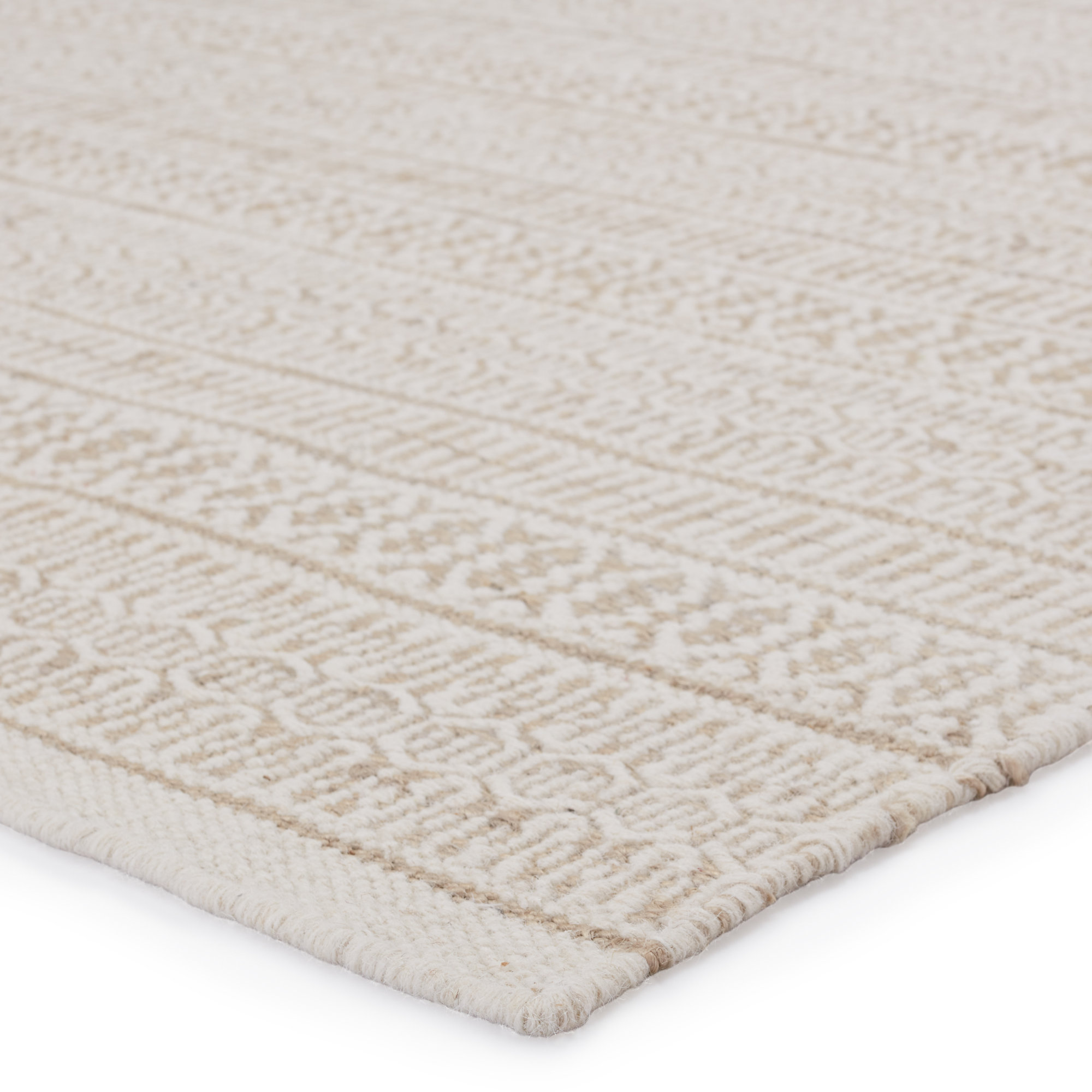 Harmond Handmade Angora/Antique White/Biscotti Rug, Rectangle 10' x 14'