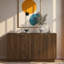 Buffet moderne cannelé avec tablettes réglables et poignées en métal-2107002595