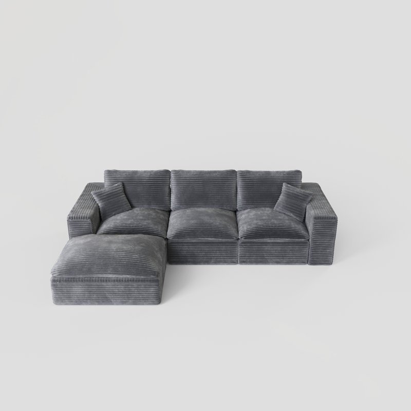 Canapé modulaire Boneless 108 pouces Cloud, Gris
