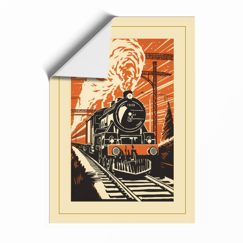 Steam Train Advancing Vintage - Print, Unframed, A4 - 29.7 x 21.0 cm