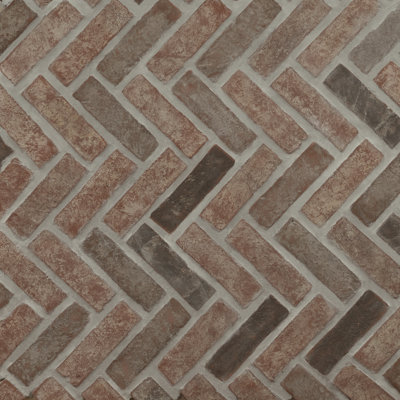 Carreau de mosaïque en terre cuite texturée 12 po x 15 po ArtisanBrik Terabrik Herringbone