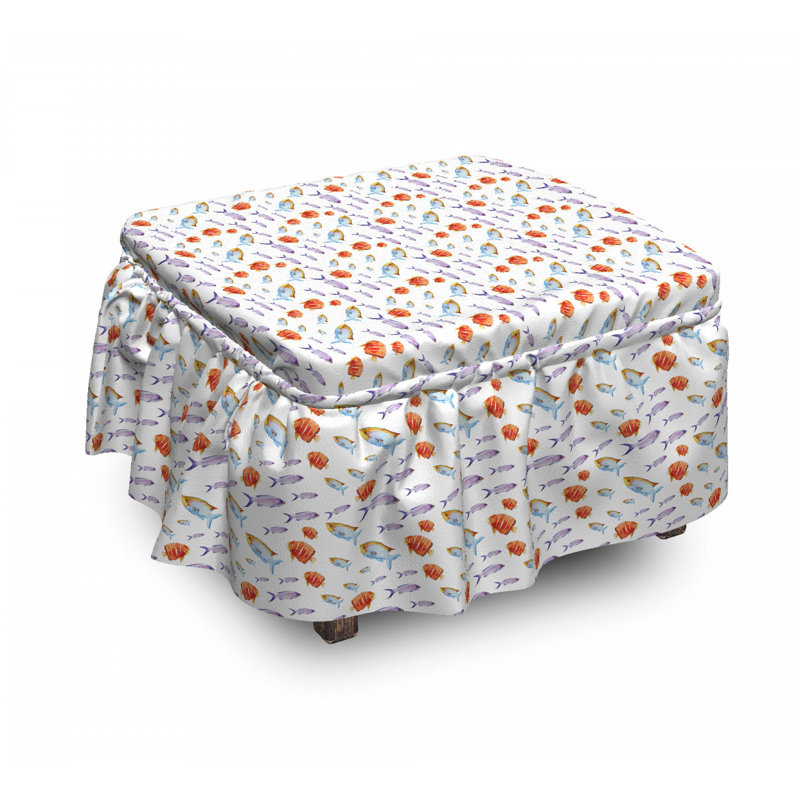 Housse pour repose-pieds 2 pièces Fish Goldfish And Mackerel