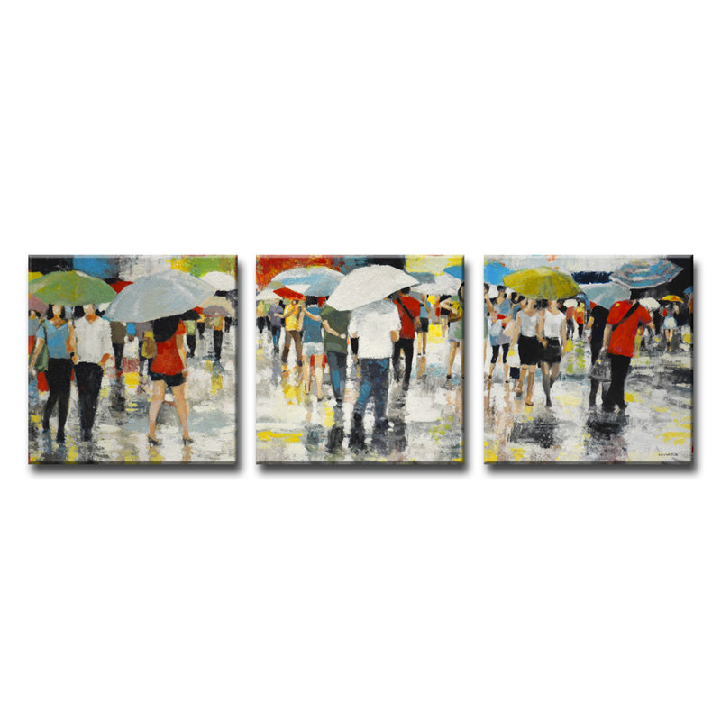 Parapluies - reproduction sur toile, H 12 po x l 12 po x P 1,5 po