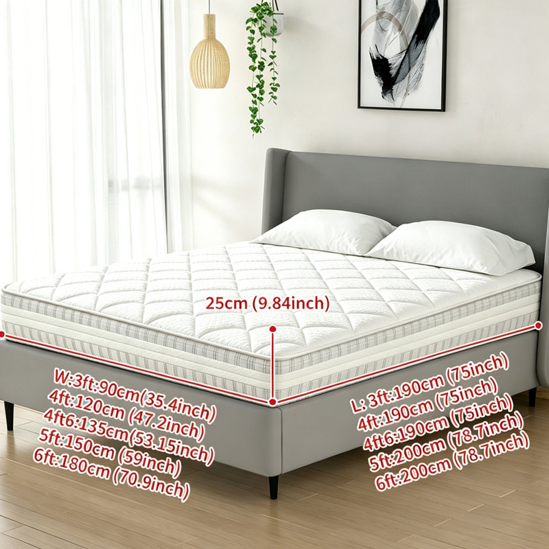 Langfang Liu Tai Furniture Pocket Sprung Mattress, Double (4'6)