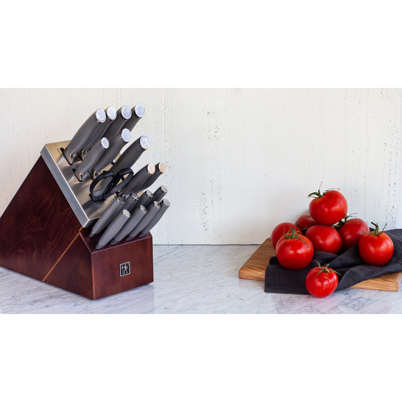 Graphite German Stainless Steel 20-Piece Self-Sharpening Knife Block Set